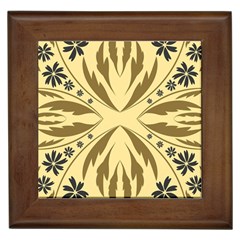 Folk Flowers Print Floral Pattern Ethnic Art Framed Tile by Eskimos