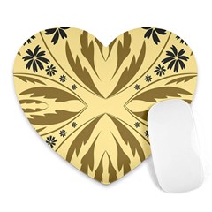 Folk Flowers Print Floral Pattern Ethnic Art Heart Mousepads by Eskimos