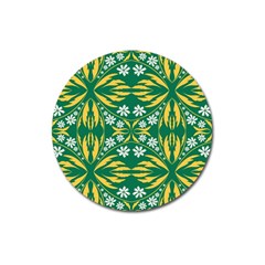 Folk Flowers Print Floral Pattern Ethnic Art Magnet 3  (round) by Eskimos