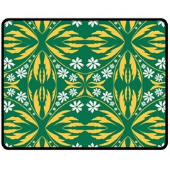 Folk Flowers Print Floral Pattern Ethnic Art Fleece Blanket (medium)  by Eskimos