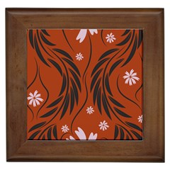 Folk Flowers Print Floral Pattern Ethnic Art Framed Tile by Eskimos