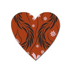 Folk Flowers Print Floral Pattern Ethnic Art Heart Magnet by Eskimos