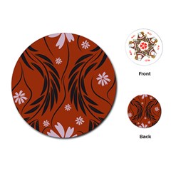 Folk Flowers Print Floral Pattern Ethnic Art Playing Cards Single Design (round) by Eskimos