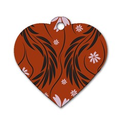 Folk Flowers Print Floral Pattern Ethnic Art Dog Tag Heart (one Side) by Eskimos