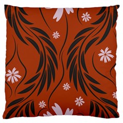 Folk Flowers Print Floral Pattern Ethnic Art Large Cushion Case (one Side) by Eskimos