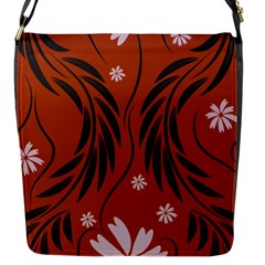 Folk Flowers Print Floral Pattern Ethnic Art Flap Closure Messenger Bag (s) by Eskimos