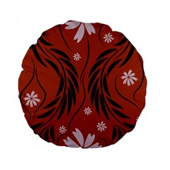 Folk Flowers Print Floral Pattern Ethnic Art Standard 15  Premium Flano Round Cushions by Eskimos