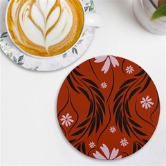 Folk Flowers Print Floral Pattern Ethnic Art Uv Print Round Tile Coaster