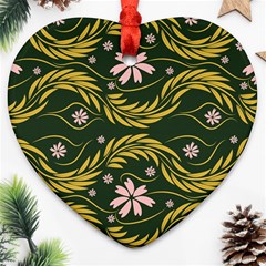 Folk Flowers Print Floral Pattern Ethnic Art Ornament (heart) by Eskimos