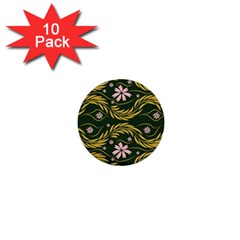 Folk Flowers Print Floral Pattern Ethnic Art 1  Mini Buttons (10 Pack)  by Eskimos