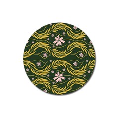 Folk Flowers Print Floral Pattern Ethnic Art Magnet 3  (round) by Eskimos