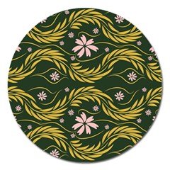 Folk Flowers Print Floral Pattern Ethnic Art Magnet 5  (round) by Eskimos