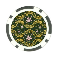 Folk Flowers Print Floral Pattern Ethnic Art Poker Chip Card Guard by Eskimos