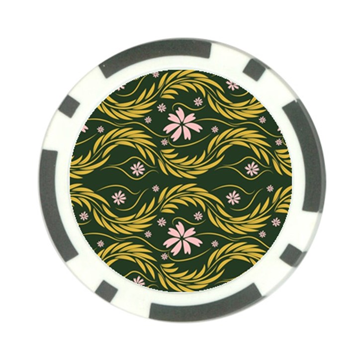 Folk flowers print Floral pattern Ethnic art Poker Chip Card Guard (10 pack)