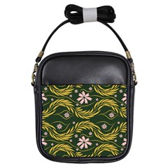 Folk Flowers Print Floral Pattern Ethnic Art Girls Sling Bag by Eskimos