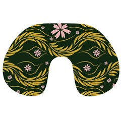 Folk Flowers Print Floral Pattern Ethnic Art Travel Neck Pillow by Eskimos