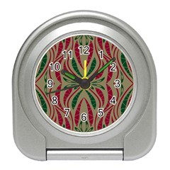 Folk Flowers Print Floral Pattern Ethnic Art Travel Alarm Clock by Eskimos