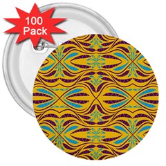 Folk Flowers Print Floral Pattern Ethnic Art 3  Buttons (100 Pack)  by Eskimos