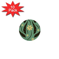 Folk Flowers Print Floral Pattern Ethnic Art 1  Mini Buttons (10 Pack)  by Eskimos