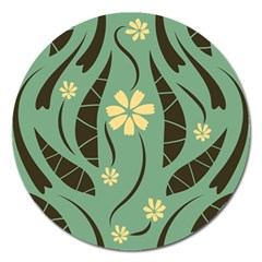 Folk Flowers Print Floral Pattern Ethnic Art Magnet 5  (round) by Eskimos