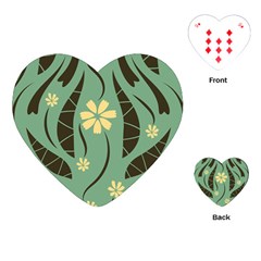 Folk Flowers Print Floral Pattern Ethnic Art Playing Cards Single Design (heart) by Eskimos