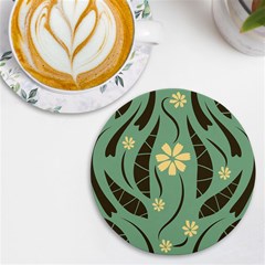 Folk Flowers Print Floral Pattern Ethnic Art Uv Print Round Tile Coaster by Eskimos