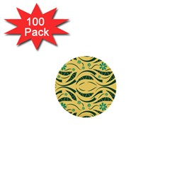 Folk Flowers Print Floral Pattern Ethnic Art 1  Mini Buttons (100 Pack)  by Eskimos