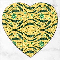 Folk Flowers Print Floral Pattern Ethnic Art Jigsaw Puzzle (heart) by Eskimos