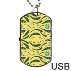 Folk Flowers Print Floral Pattern Ethnic Art Dog Tag Usb Flash (one Side) by Eskimos