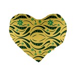 Folk flowers print Floral pattern Ethnic art Standard 16  Premium Heart Shape Cushions Front