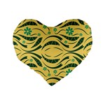 Folk flowers print Floral pattern Ethnic art Standard 16  Premium Heart Shape Cushions Back