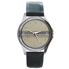 Grande Stream Landscape, Flores-soriano, Uruguay Round Metal Watch by dflcprintsclothing