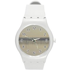 Grande Stream Landscape, Flores-soriano, Uruguay Round Plastic Sport Watch (m) by dflcprintsclothing