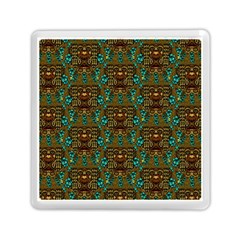 Artworks Pattern Leather Lady In Gold And Flowers Memory Card Reader (square) by pepitasart