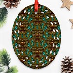 Artworks Pattern Leather Lady In Gold And Flowers Oval Filigree Ornament (Two Sides) Front