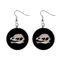 Dilophosaurus Skull Dino Skull Strip Mini Button Earrings by honuhoney