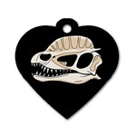 Dilophosaurus Skull Dino Skull Strip Dog Tag Heart (Two Sides) Front