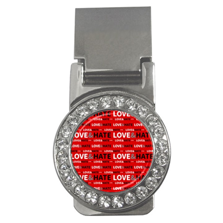 Love And Hate Typographic Design Pattern Money Clips (CZ) 