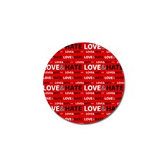 Love And Hate Typographic Design Pattern Golf Ball Marker (10 Pack) by dflcprintsclothing