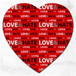 Love And Hate Typographic Design Pattern Jigsaw Puzzle (Heart) Front