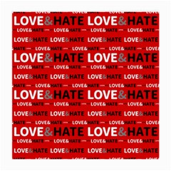 Love And Hate Typographic Design Pattern Medium Glasses Cloth by dflcprintsclothing