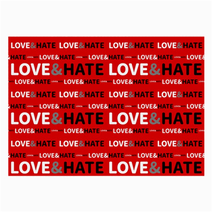 Love And Hate Typographic Design Pattern Large Glasses Cloth