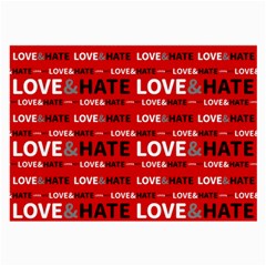 Love And Hate Typographic Design Pattern Large Glasses Cloth (2 Sides) by dflcprintsclothing