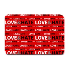 Love And Hate Typographic Design Pattern Plate Mats by dflcprintsclothing