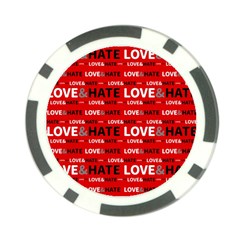 Love And Hate Typographic Design Pattern Poker Chip Card Guard by dflcprintsclothing