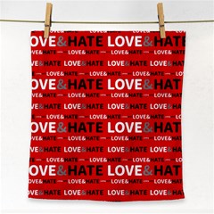 Love And Hate Typographic Design Pattern Face Towel by dflcprintsclothing