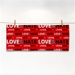 Love And Hate Typographic Design Pattern Hand Towel Front