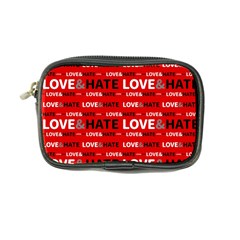 Love And Hate Typographic Design Pattern Coin Purse by dflcprintsclothing