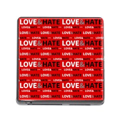 Love And Hate Typographic Design Pattern Memory Card Reader (square 5 Slot) by dflcprintsclothing