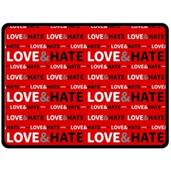 Love And Hate Typographic Design Pattern Fleece Blanket (large)  by dflcprintsclothing